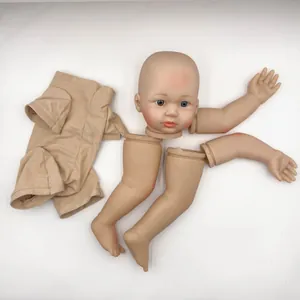 Unpainted 24-inch reborn doll kit with vinyl limbs, head, and soft cloth body
