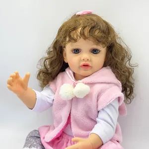 Betty 55cm Lebensechte Reborn Baby Puppe Vollkörper Silikon Vinyl Waschbar Realistische Neugeborene Mädchen Puppe Spielzeug Mit Rosa Outfit