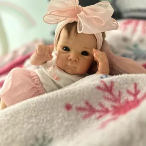 Poupée Bébé Reborn Réaliste Avec Membres En Silicone Souple Et Corps En Tissu Robe Tutu Rose Bandeau Jouet Cadeau