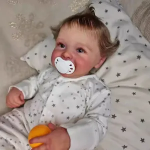Poupée reborn Harper de 19 pouces réaliste avec barboteuse à étoiles et sucette