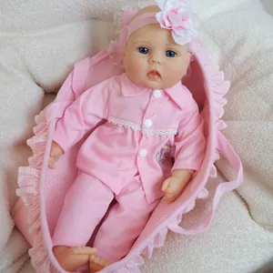 Poupée Reborn Réaliste Avec Tenue En Dentelle Florale Rose Bandeau À Fleurs Corps En Tissu Souple Jouet De Simulation Pour Enfants Cadeau