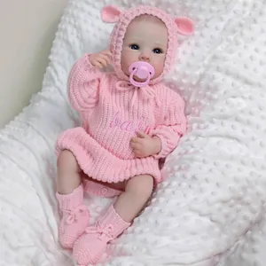 Poupée Bettie Reborn de 18 pouces avec veines réalistes en tricot rose et bonnet