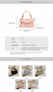 Detail view of the elegant ruched texture and knotted handle on this stylish PU crossbody bag