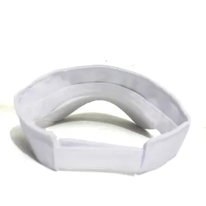 White open top sun visor hat with rhinestone American flag design and adjustable strap
