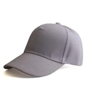 Detail view of the breathable summer baseball cap with classic curved brim and soft gray hue