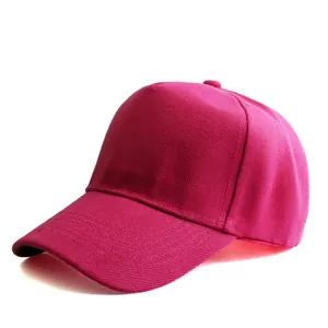 Close-up detail of rose pink 5-panel baseball cap with reinforced stitching and twill fabric