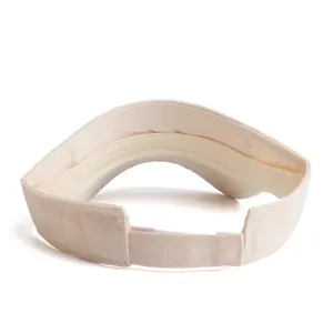 Visière de soleil beige en coton ajustable pour femme avec bandeau anti-transpirant