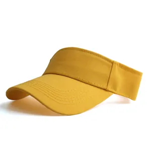 Vue détaillée d'une visière jaune gingembre avec coutures de bord renforcées