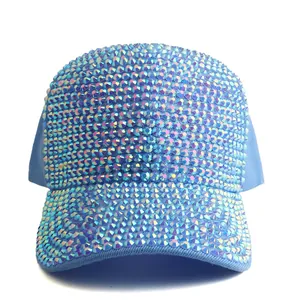 Berretto da Baseball da Donna di Lusso con Strass in Acrilico Regolabile Parasole Moda Outdoor Glitter Cappello a Lingua d'Anatra
