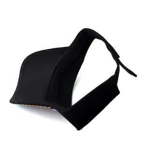 Detail of adjustable velcro strap and fabric texture on black rhinestone sun visor