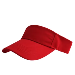 Visière de soleil rouge en coton avec surpiqûres pour le sport et le tennis