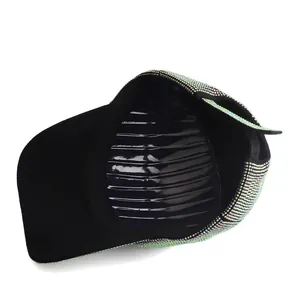 Internal view of rhinestones baseball cap with black plastic shape support insert