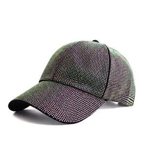 Full Rhinestone Baseball Cap For Women Bling Crystal Sun Hat Adjustable Fashion Streetwear Hip Hop Snapback Hat