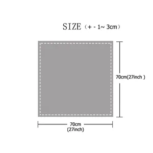 Guida alle taglie con dimensioni 70x70cm per il foulard quadrato e specifiche