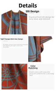 Detail of geometric knit shawl showing contrast jacquard pattern and edge stitching