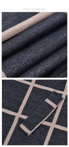 Detail of classic navy plaid shawl showing soft brushed texture and precision stitching