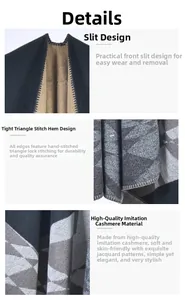 Macro detail of geometric jacquard pattern and premium soft imitation cashmere fabric