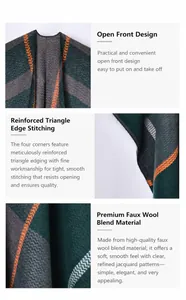 Details von Schlitz-Design und Dreiecks-Overlock-Naht am Kaschmir-Imitat Schal