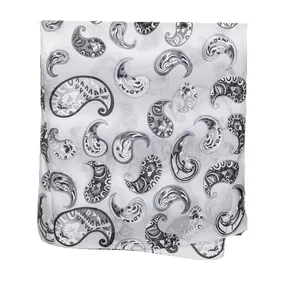 Lightweight cotton linen paisley scarf with retro ethnic patterns for women
