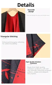 Detail of cashmere-like shawl featuring triangular lock-stitch and jacquard pattern