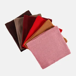 Detailed view of ribbed knit textures in six warm colors for winter neck warmers