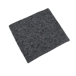 Close-up of gray knit neck warmer with thick thermal texture for winter cycling