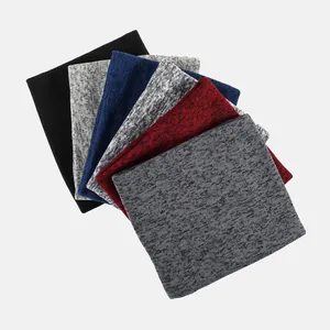 Detail of multi-color knitted neck warmer set featuring high-elastic thermal fleece fabric