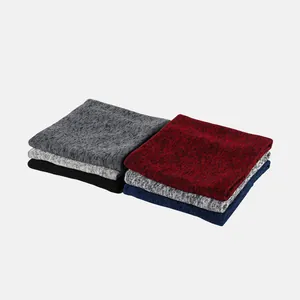 Detail showing five colors of winter neck gaiters with soft knit texture and fleece lining