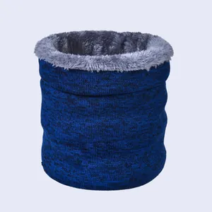 Fashion Winter Knit Snood Neck Warmer Fleece Lined Thick Warm Circle Scarf For Outdoor Cycling Mountaineering Men Women