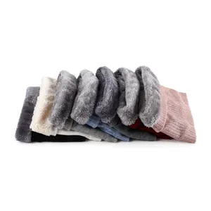 Multi-color thermal neck gaiters with chunky knit texture and soft fleece lining detail
