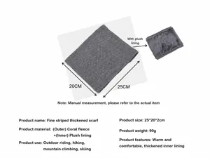 Detail of gray ribbed knit neck warmer showing thick polyester fleece lining for winter