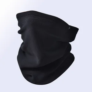 Unisex μαύρο fleece περιλαίμιο για τον χειμώνα, προστασία από τον άνεμο και το κρύο