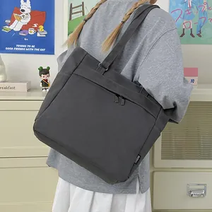Women Large Capacity Canvas Nylon Tote Bag Urban Minimalist Commuter Student Shoulder Bag Multi-Pocket Laptop Handbag