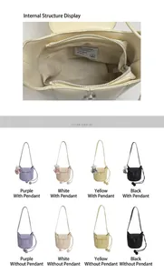 Detailed interior compartment and multi-color options for this minimalist bucket bag