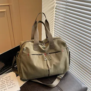 Large Capacity Canvas Travel Bag For Men Women Minimalist Duffel Bag Water Resistant Gym Sports Bag With Shoulder Strap