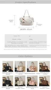 Detailed size specifications and weight info for this large vintage PU leather tote bag