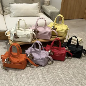 Minimalist large capacity tote bags in seven colors with leather texture and horse charms