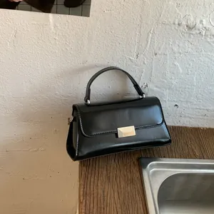 Elegant PU Leather Small Square Bag For Women Minimalist Handbag Crossbody Shoulder Bag With Metal Buckle Versatile Office Daily Purse