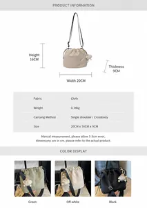 Spécifications de taille et de poids pour le sac seau en toile avec breloque peluche