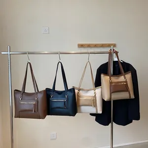Große PU-Leder Tragetaschen für Damen in vier Farben für Büro und Alltag geeignet