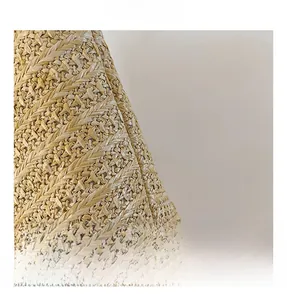 Macro shot of tight twill straw weaving texture on a large capacity vintage tote bag
