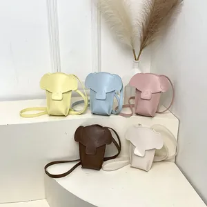 Mini elephant crossbody bags for women in yellow, blue, pink, brown, and off-white