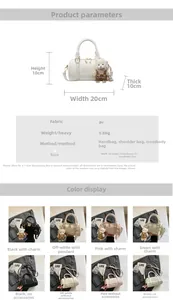Detailed size parameters and color matrix for large capacity PU leather Boston handbags