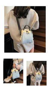 Versatile Korean style nylon candy color small crossbody bag shown from multiple angles