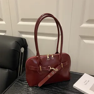 Vintage PU Leder Unterarmtasche Für Damen Mode Leopardenmuster Umhängetasche Mit Metallschnalle Glänzende Handtasche
