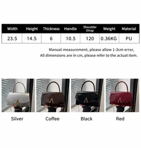 Guide des tailles et couleurs pour le sac à bandoulière minimaliste en cuir PU