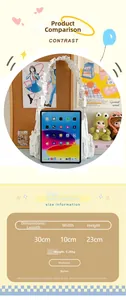 Nylon Ita Bag mit Sternmuster inklusive Größenvergleich zum Tablet und Maßen