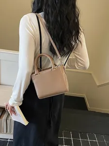 Women Minimalist PU Leather Small Square Crossbody Bag Solid Color Glossy Shoulder Handbag Elegant Commuting Daily Bag For Women