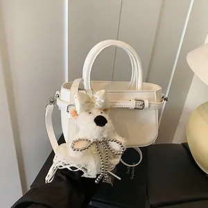 Petit Sac à Main Femme en Cuir PU Minimaliste Avec Bandoulière Réglable Sac Seau Sac à Bandoulière Décor Boucle de Ceinture