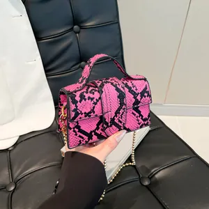 Mini Borsa Quadrata Retrò Con Motivo Zebra Serpente Per Donna Moda Borsa a Tracolla In Pelle PU Con Catena Di Perle In Metallo
